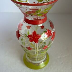 Teleflora Gift Hand-Painted with Red Flowers & Green Leaves